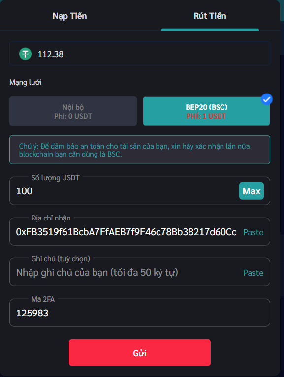 rut tien bitvita nhanh
