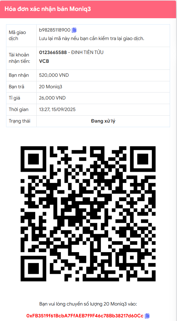 Hướng dẫn bán Moniq3